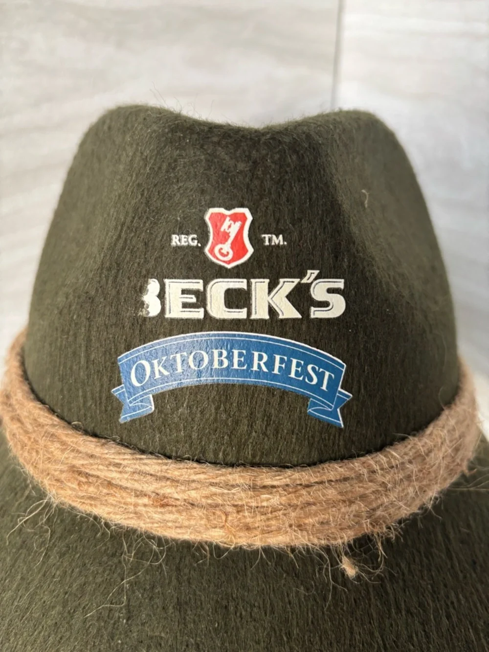 Vintage Oktoberfest Becks Alpine Beer Festival Hat - Green - OS